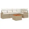 Image de vidaXL Ensemble de canapé de Jardin 6 pc Beige polyrotin