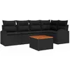 Image de vidaXL Ensemble de canapé de Jardin 6 pc Noir polyrotin