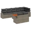 Image de vidaXL Ensemble de canapé de Jardin 9 pc Gris polyrotin