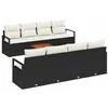 Image de vidaXL Ensemble de canapé de Jardin avec Coussin 9 pcs Noir polyrotin, Canapé de Jardin modulaire, léger, résistant aux UV, pour espaces extérieurs élégants et durables