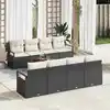 Image de vidaXL Ensemble de canapé de jardin avec coussin 9 pcs Noir polyrotin