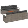 Image de vidaXL Ensemble de canapé de Jardin avec Coussin 9 pcs Gris polyrotin, Canapé de Jardin modulaire, léger, résistant aux UV, pour espaces extérieurs élégants et durables
