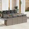 Image de vidaXL Ensemble de canapé de jardin avec coussin 9 pcs Gris polyrotin