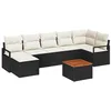 Image de vidaXL Ensemble de canapé de Jardin avec Coussin 8 pcs Noir Poly rotin, Canapé d'extérieur Moderne, léger, résistant, modulable, Parfait pour se détendre sur la terrasse, Jardin Confortable