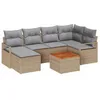 Image de vidaXL Ensemble de canapé de Jardin 8 pcs Beige Poly rotin, Canapé d'extérieur Moderne, léger, résistant, modulable, Parfait pour se détendre sur la terrasse, Jardin Confortable