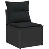 Image de vidaXL Ensemble de canapé de Jardin avec Coussin 7 pcs Noir polyrotin, Ensemble de canapés de Jardin, Salon extérieur Moderne, mobilier léger, résistant aux UV pour la terrasse