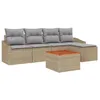 Image de vidaXL Ensemble de canapé de Jardin avec Coussin 6 pcs Beige polyrotin, Sofa de Jardin Moderne, léger et Durable, mobilier résistant aux UV, fauteuils modulables à la Bonne Humeur