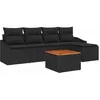 Image de vidaXL Ensemble de canapé de Jardin avec Coussin 6 pcs Noir polyrotin, Canapé d'extérieur Moderne, sectionnel modulable, Meubles en rotin Tendance, léger et résistant aux UV