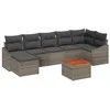 Image de vidaXL Ensemble de canapé de Jardin avec Coussin 8 pcs Gris Poly rotin, Canapé d'extérieur en rotin, léger, Durable, modulable, mobilier résistant, Lounge de Jardin, Parfait pour l'été
