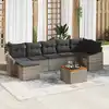 Image de vidaXL Ensemble de canapé de jardin avec coussin 8 pcs Gris polyrotin