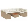 Image de vidaXL Ensemble de canapé de Jardin 10 pcs Beige polyrotin, Canapé de Jardin Moderne, léger, résistant aux UV, Salon de Patio, assises extérieures, Style al Fresco