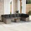 Image de vidaXL Ensemble de canapé de jardin avec coussin 11 pcs Gris polyrotin