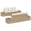 Image de vidaXL Ensemble de canapé de Jardin 7 pc Beige polyrotin