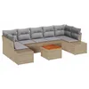Image de vidaXL Ensemble de canapé de Jardin 8 pc Beige polyrotin