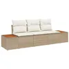 Image de vidaXL Ensemble de canapé de Jardin 3 pc Beige polyrotin