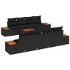Image de vidaXL Ensemble de canapé de Jardin avec Coussin 9 pcs Noir Poly rotin, Mobilier d'extérieur Moderne, canapé léger, résistant aux UV, Collection élégante pour terrasse et Jardin