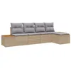 Image de vidaXL Ensemble de canapé de Jardin 5 pc Beige Poly rotin