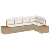 Image de vidaXL Ensemble de canapé de Jardin 5 pc Beige Poly rotin