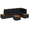 Image de vidaXL Ensemble de canapé de Jardin avec Coussin 6 pcs Noir Poly rotin, Ensemble de canapés Moderne pour Jardin, résistant aux UV, léger, en rotin, mobilier d'extérieur