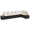 Image de vidaXL Ensemble de canapé de Jardin avec Coussin 6 pcs Noir Poly rotin, Canapé modulable pour Jardin et terrasse, mobilier en rotin léger, résistant aux UV, Parfait pour l'extérieur