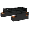 Image de vidaXL Ensemble de canapé de Jardin avec Coussin 8 pcs Noir Poly rotin, Canapé de Jardin Moderne, léger et Durable, Rattan résistant aux UV, mobilier d'extérieur Flexible