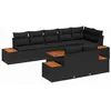 Image de vidaXL Ensemble de canapé de Jardin avec Coussin 9 pcs Noir Poly rotin, Canapé de Jardin Moderne, léger et Durable, Rattan résistant aux UV, mobilier d'extérieur Flexible
