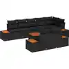 Image de vidaXL Ensemble de canapé de jardin avec coussin 9 pcs Noir Poly rotin
