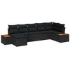 Image de vidaXL Ensemble de canapé de Jardin avec Coussin 7 pcs Noir Poly rotin, Canapé modulable pour Jardin et terrasse, Durable, Pieds Ajustables, idéal pour se détendre en extérieur