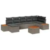 Image de vidaXL Ensemble de canapé de Jardin avec Coussin 8 pcs Gris Poly rotin, Canapé modulable pour Jardin et terrasse, Durable, Pieds Ajustables, idéal pour se détendre en extérieur