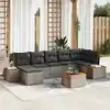 Image de vidaXL Ensemble de canapé de jardin avec coussin 8 pcs Gris polyrotin