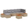 Image de vidaXL Ensemble de canapé de Jardin 8 pcs Beige Poly rotin, Canapé modulaire Moderne, mobilier léger, Salon Contemporain, Assise extérieure résistante, pour Jardin et terrasse