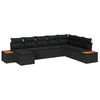 Image de vidaXL Ensemble de canapé de Jardin avec Coussin 8 pcs Noir Poly rotin, Salon en Poly rotin Moderne, léger et résistant, Parfait pour Le Jardin et la terrasse, Assise UV