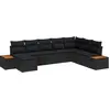 Image de vidaXL Ensemble de canapé de jardin avec coussin 8 pcs Noir Poly rotin