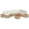 Image de vidaXL Ensemble de canapé de Jardin avec Coussin 9 pcs Beige polyrotin, Salon en Poly rotin Moderne, léger et résistant, Parfait pour Le Jardin et la terrasse, Assise UV