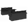 Image de vidaXL Ensemble de canapé de Jardin avec Coussin 7 pcs Noir polyrotin, Chaise Longue modulable, canapé d'extérieur, Salon en rotin, agencement pour Le Jardin et la terrasse