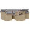Image de vidaXL Ensemble de canapé de Jardin 7 pcs Beige Poly rotin, Salon de Jardin Moderne, Assise extérieure Durable, canapé modulable Flexible, mobilier de Patio résistant
