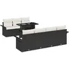 Image de vidaXL Ensemble de canapé de Jardin avec Coussin 8 pcs Noir polyrotin, Mobilier de Jardin et terrasse, canapé modulaire en Acacia, Table Ajustable, léger et résistant aux intempéries