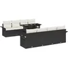 Image de vidaXL Ensemble de canapé de Jardin avec Coussin 9 pcs Noir Poly rotin, Jardin et terrasse, canapé modulable Moderne, Meuble d'extérieur Robuste, Table Ajustable, rotin synthétique