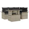 Image de vidaXL Ensemble de canapé de Jardin 5 pcs Gris Clair Poly rotin, Sofa modulaire Moderne pour Jardin et terrasse, léger, Durable en Acacia, Ensemble de Patio résistant aux UV