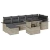 Image de vidaXL Ensemble de canapé de Jardin 8 pcs Gris Clair Poly rotin, Mobilier d'extérieur, léger et résistant aux UV, Parfait pour Relaxer et dîner, Facile à Assembler