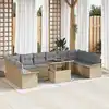 Image de vidaXL Ensemble de canapé de jardin 11 pcs Beige Poly rotin
