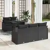 Image de vidaXL Ensemble de canapé de jardin avec coussin 6 pcs Noir polyrotin