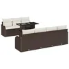 Image de vidaXL Ensemble de canapé de Jardin 8 pcs Marron Poly rotin, Salon de Jardin Moderne, canapés modulables, Confort Durable, résistant aux UV et intempéries, agencement Flexible