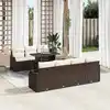 Image de vidaXL Ensemble de canapé de jardin 8 pcs Marron Poly rotin