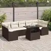 Image de vidaXL Ensemble de canapé de jardin 8 pcs Marron et Crème polyrotin