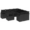 Image de vidaXL Ensemble de canapé de Jardin 9 pc Noir polyrotin