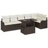 Image de vidaXL Ensemble de canapé de Jardin 7 pcs Marron Poly rotin, Pieds réglables, canapé de Jardin modulaire Moderne, mobilier en rotin, Table rectangulaire, déperlant et résistant