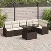 Image de vidaXL Ensemble de Canapés avec coussin 7 pcs Marron Poly rotin