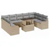 Image de vidaXL Ensemble de canapé de Jardin 10 pcs Beige Poly rotin, Ensemble de canapés Moderne pour Jardin et terrasse, mobilier léger, Solution d'assise extérieure Adaptable