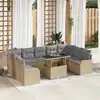 Image de vidaXL Ensemble de canapé de jardin 10 pcs Beige Poly rotin